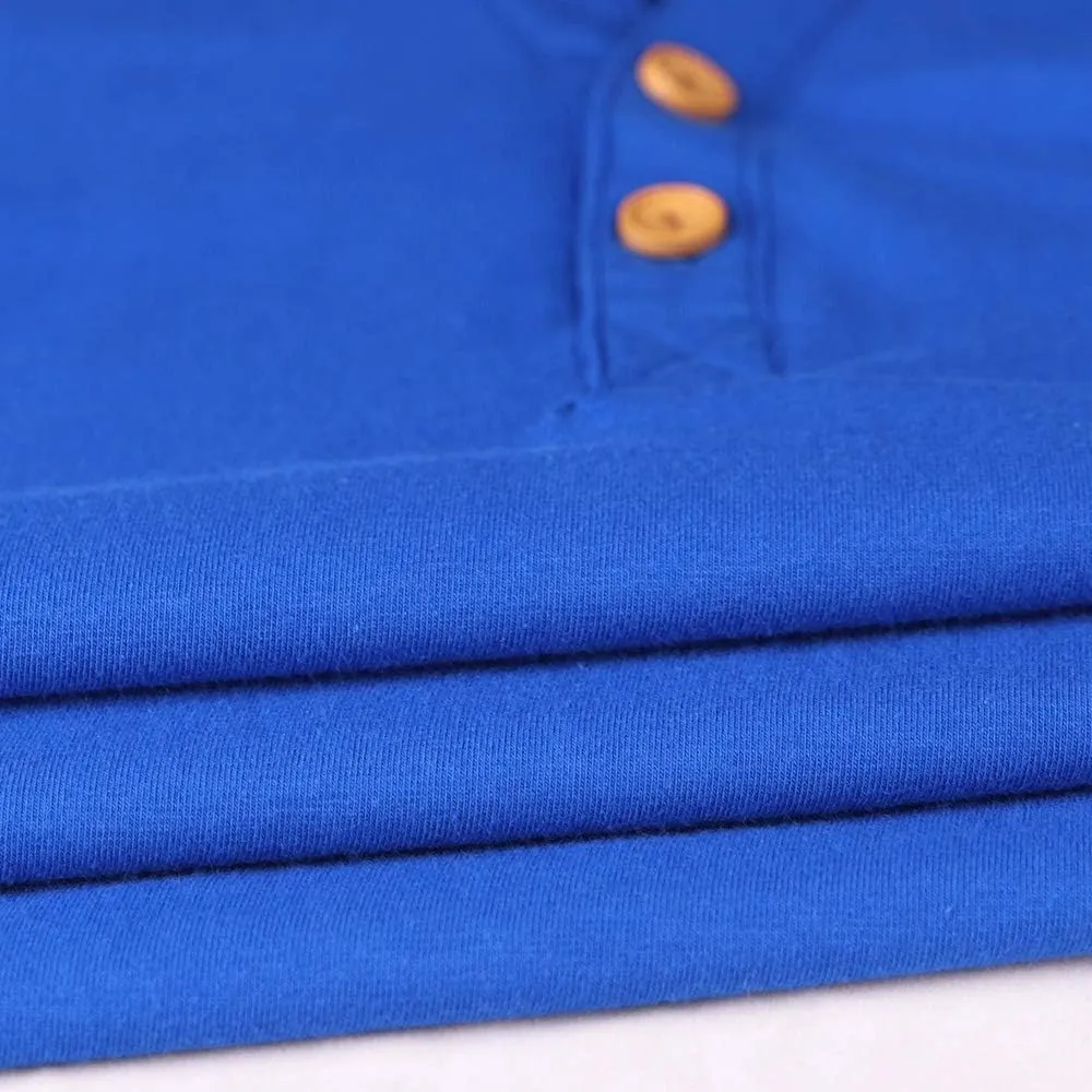 palglg Mens Cotton Muscle Slim Fitted Sport Henley T-Shirt with Button