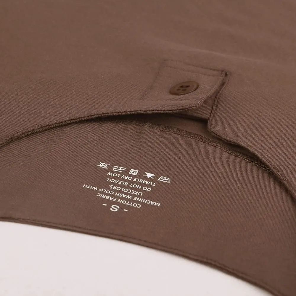 palglg Mens Cotton Muscle Slim Fitted Sport Henley T-Shirt with Button