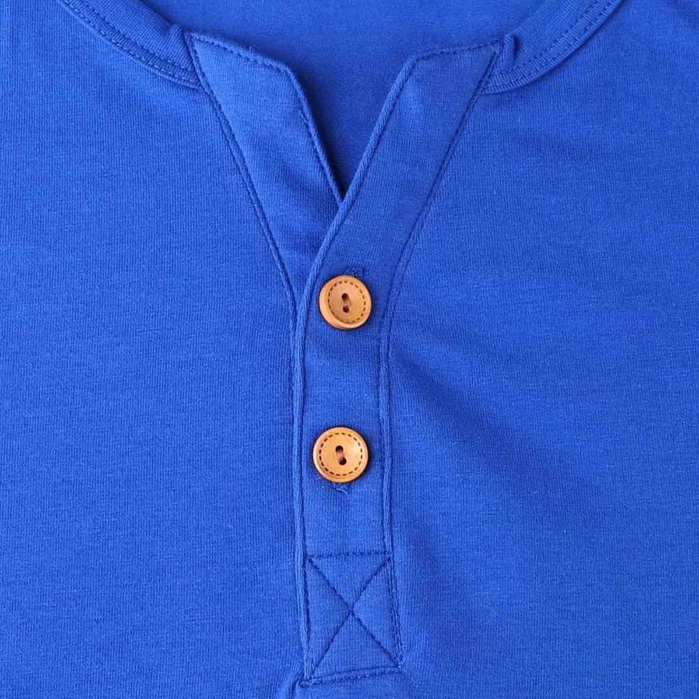 palglg Mens Cotton Muscle Slim Fitted Sport Henley T-Shirt with Button