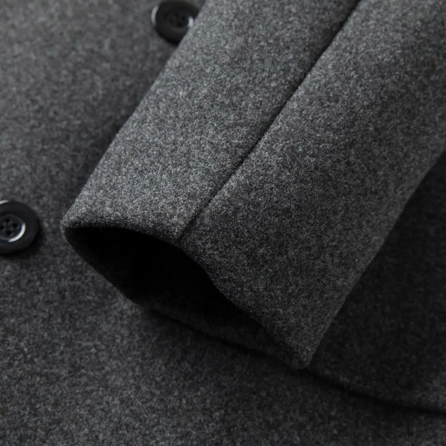 Pea Coats for Men Classic Notched Collar Double Breasted Wool Blend Jacket Overcoat Casual Business Long Trench Coats