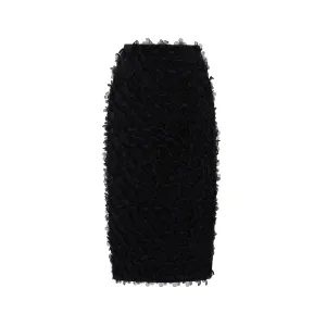 Petal Embroidered Wool Skirt