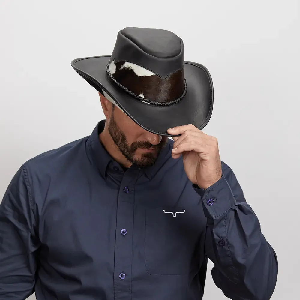 Pinto | Mens Leather Cowboy Hat with Calf Accents