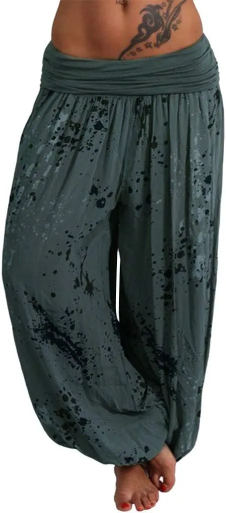 Plus Size Harem Pants Bohemian Elephant Loose Fit Lounge Yoga Pants