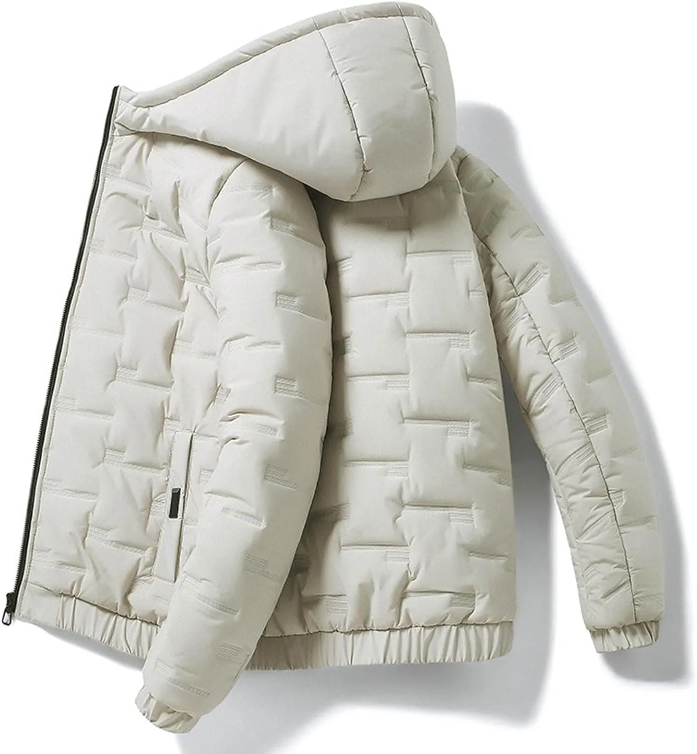 Puffer Jackets for Men Winter Hooded Coats Quilted Down Parkas Jackets Thicken Bubble Overcoats with Pocket Warm Coat