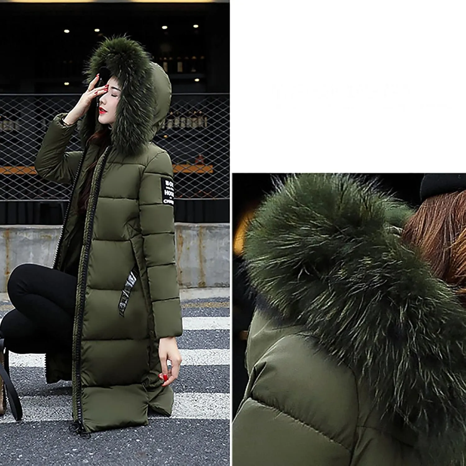 Puffer Long down Jackets for Women Hooded Ladies Winter Thick Parka Outerwear Cardigans Windbreak Pocket Long Jacket