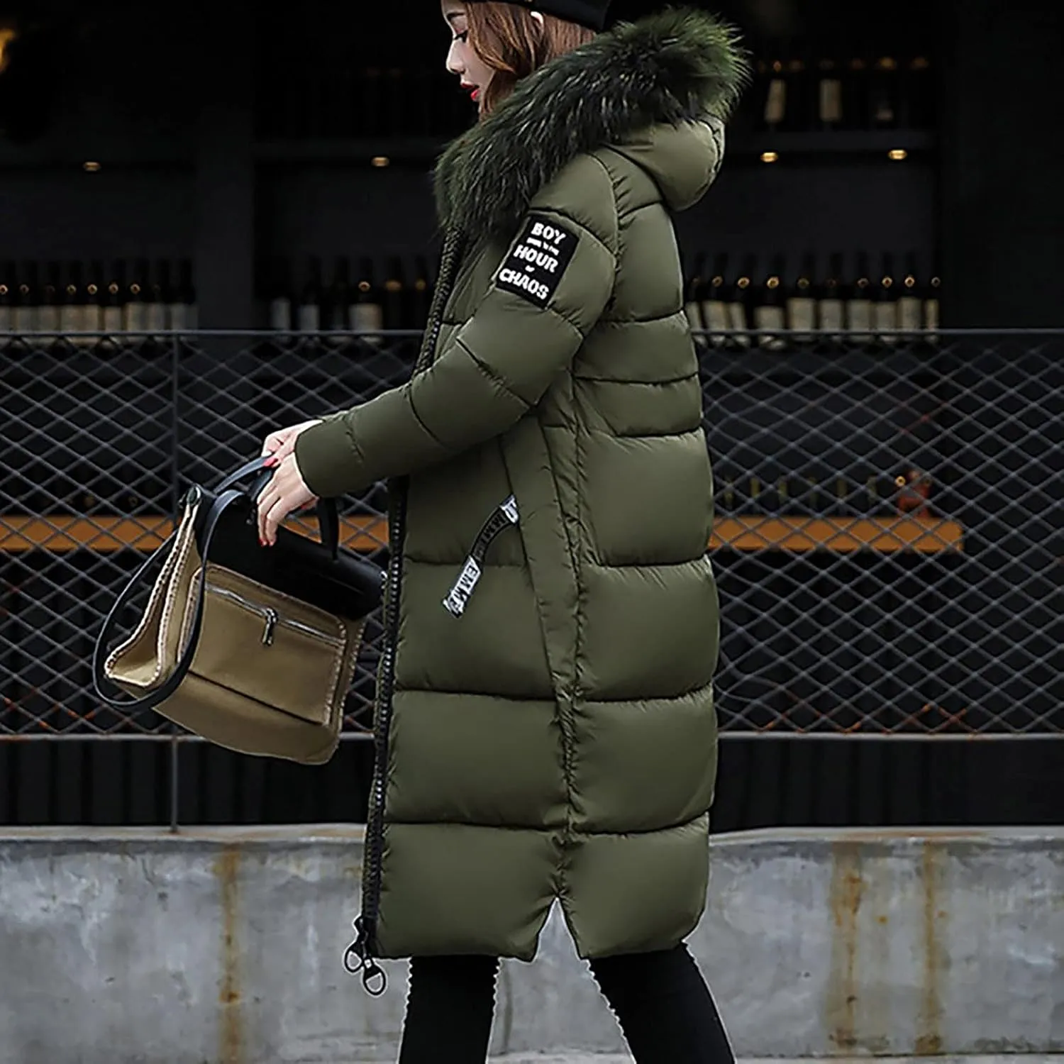 Puffer Long down Jackets for Women Hooded Ladies Winter Thick Parka Outerwear Cardigans Windbreak Pocket Long Jacket