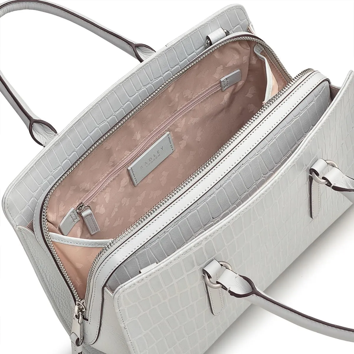 RADLEY London Angel Lane Faux Crocodile Women's Medium Leather Ziptop Satchel Bag
