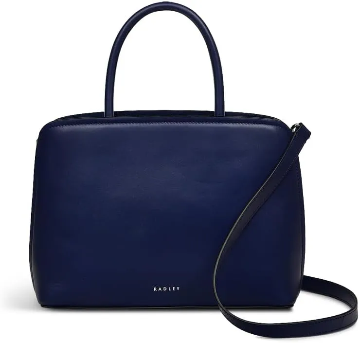 RADLEY London Bow Street Women's Small Leather Ziptop Satchel Bag, Evenfall