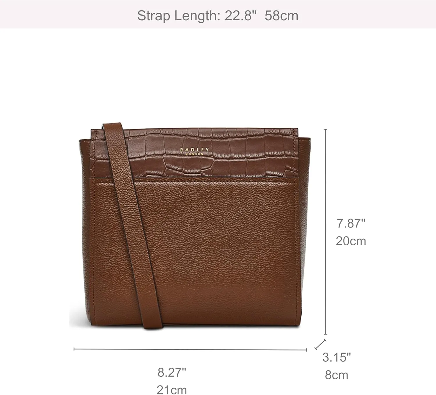 RADLEY London Downtown Womens Small Leather Ziptop Crossbody Bag