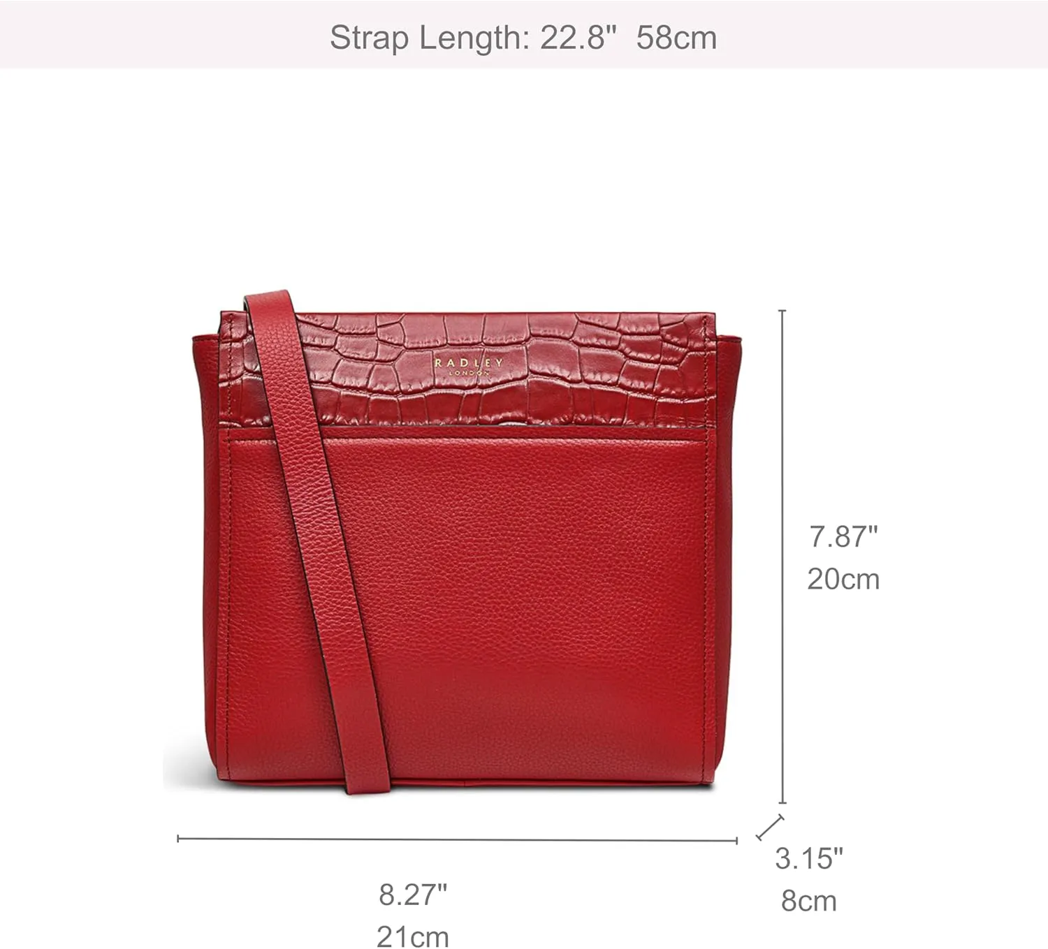 RADLEY London Downtown Womens Small Leather Ziptop Crossbody Bag