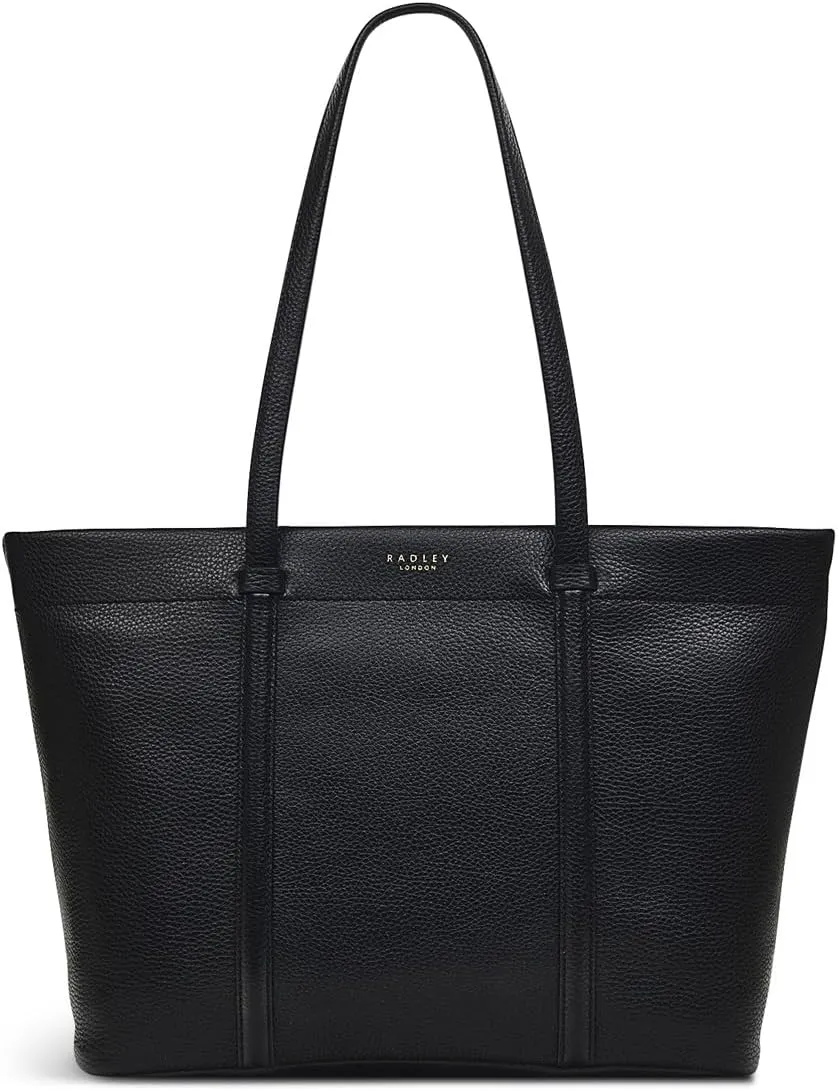 RADLEY London Rivington Womens Medium Leather Ziptop Tote Bag, Black