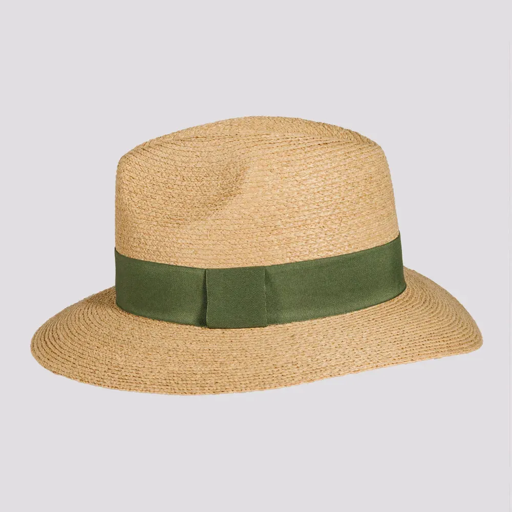 Ravello | Womens Crocheted Raffia Braid Safari Fedora Hat