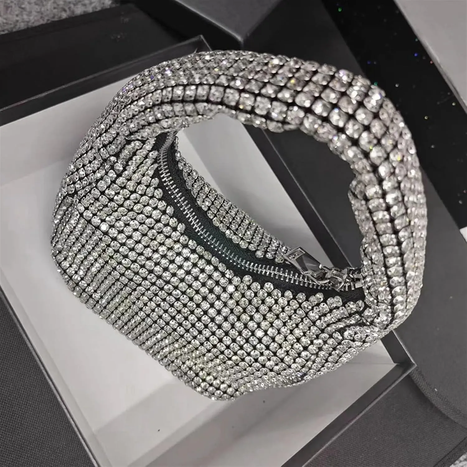 Rhinestone Bags Diamond Evening Purses Women's Sparkly Banquet Bag Wedding Party Handbag Rhinestone Clutch Bag Dinner Bag(Green)