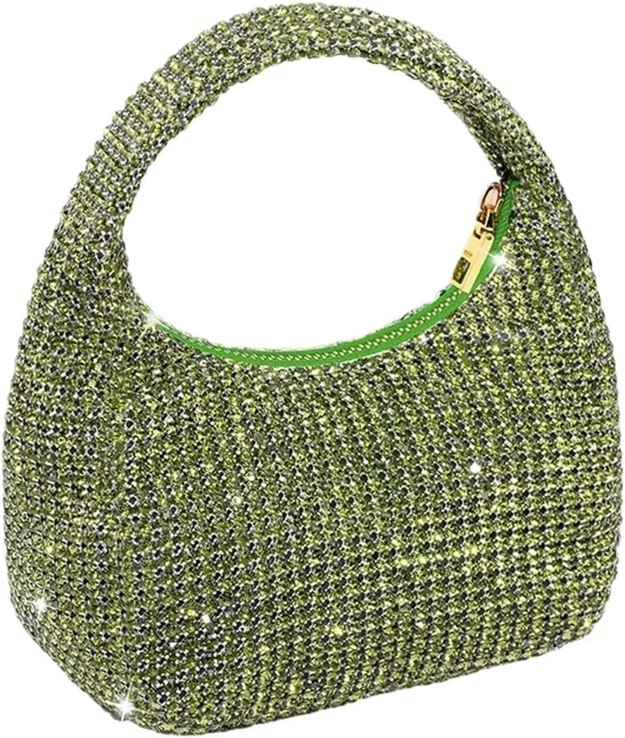 Rhinestone Bags Diamond Evening Purses Women's Sparkly Banquet Bag Wedding Party Handbag Rhinestone Clutch Bag Dinner Bag(Green)