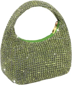 Rhinestone Bags Diamond Evening Purses Women's Sparkly Banquet Bag Wedding Party Handbag Rhinestone Clutch Bag Dinner Bag(Green)