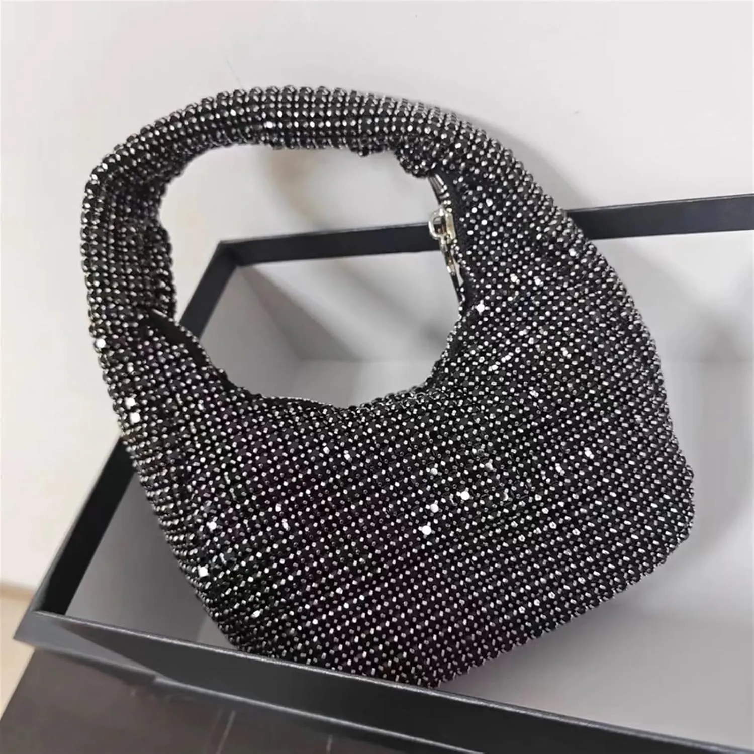 Rhinestone Bags Diamond Evening Purses Women's Sparkly Banquet Bag Wedding Party Handbag Rhinestone Clutch Bag Dinner Bag(Green)