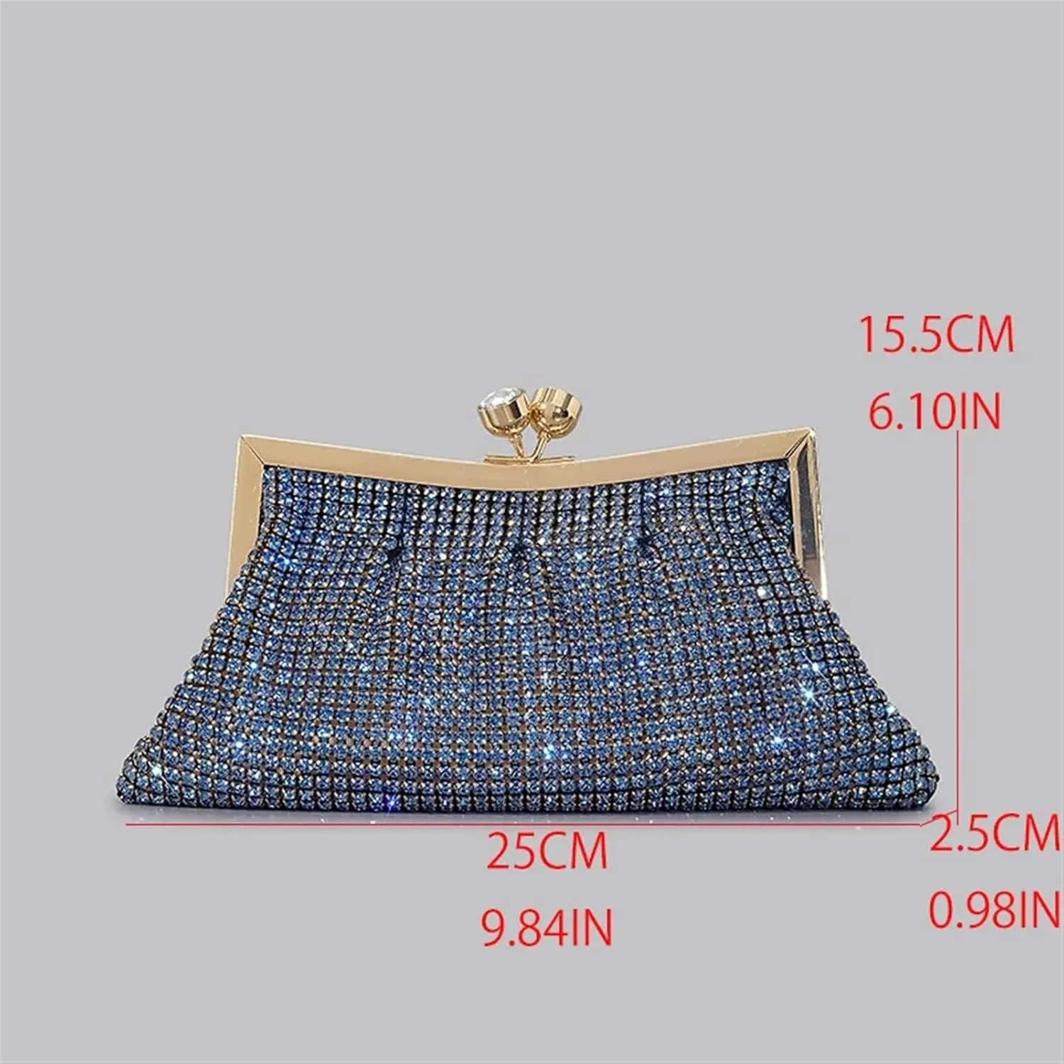 Rhinestone Bags Fashion Rhinestone Clutch Bag for Women Shinny Diamonds Evening Party Purses(Blue)