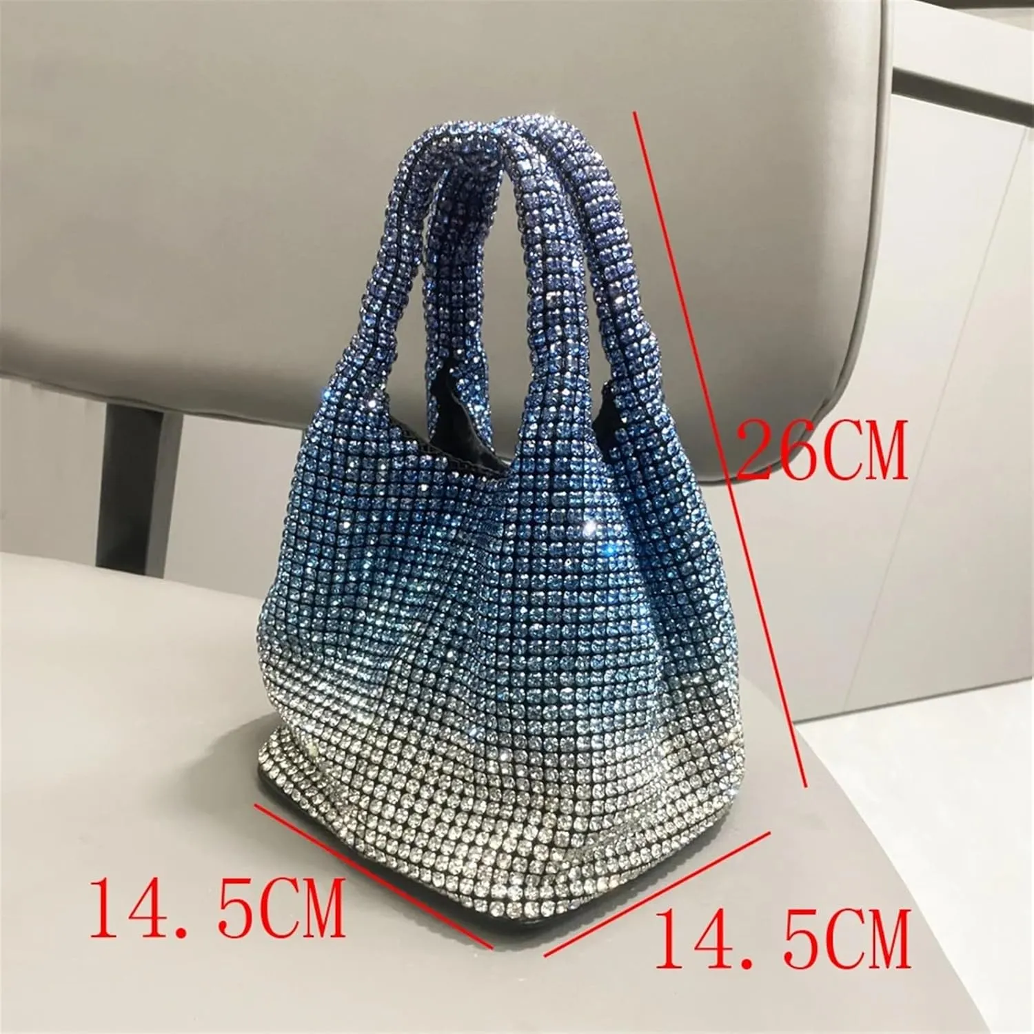 Rhinestone Bags Handle Rhinestones Evening Clutch Bag Purses and Handbag Hobo Shoulder Bag Shiny Crystal Clutch Purse Bucket Bag(Purple)