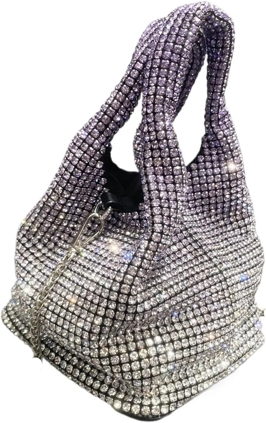 Rhinestone Bags Handle Rhinestones Evening Clutch Bag Purses and Handbag Hobo Shoulder Bag Shiny Crystal Clutch Purse Bucket Bag(Purple)