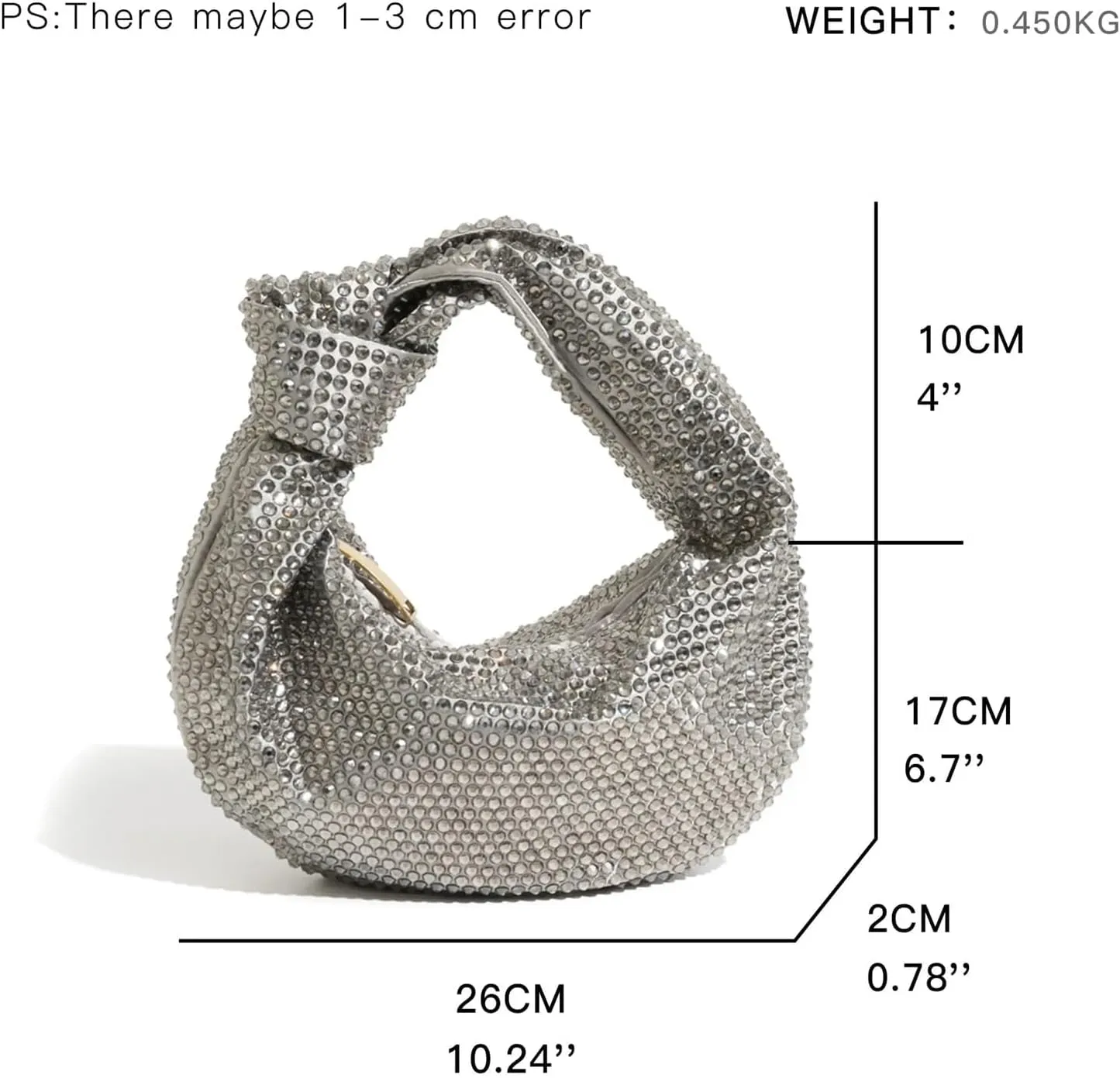 Rhinestone Bags Ladies Clutch Rhinestone Evening Purse Knoted Sparkling Crystal Diamond Wedding Handbag Glitter Party Bag(D)