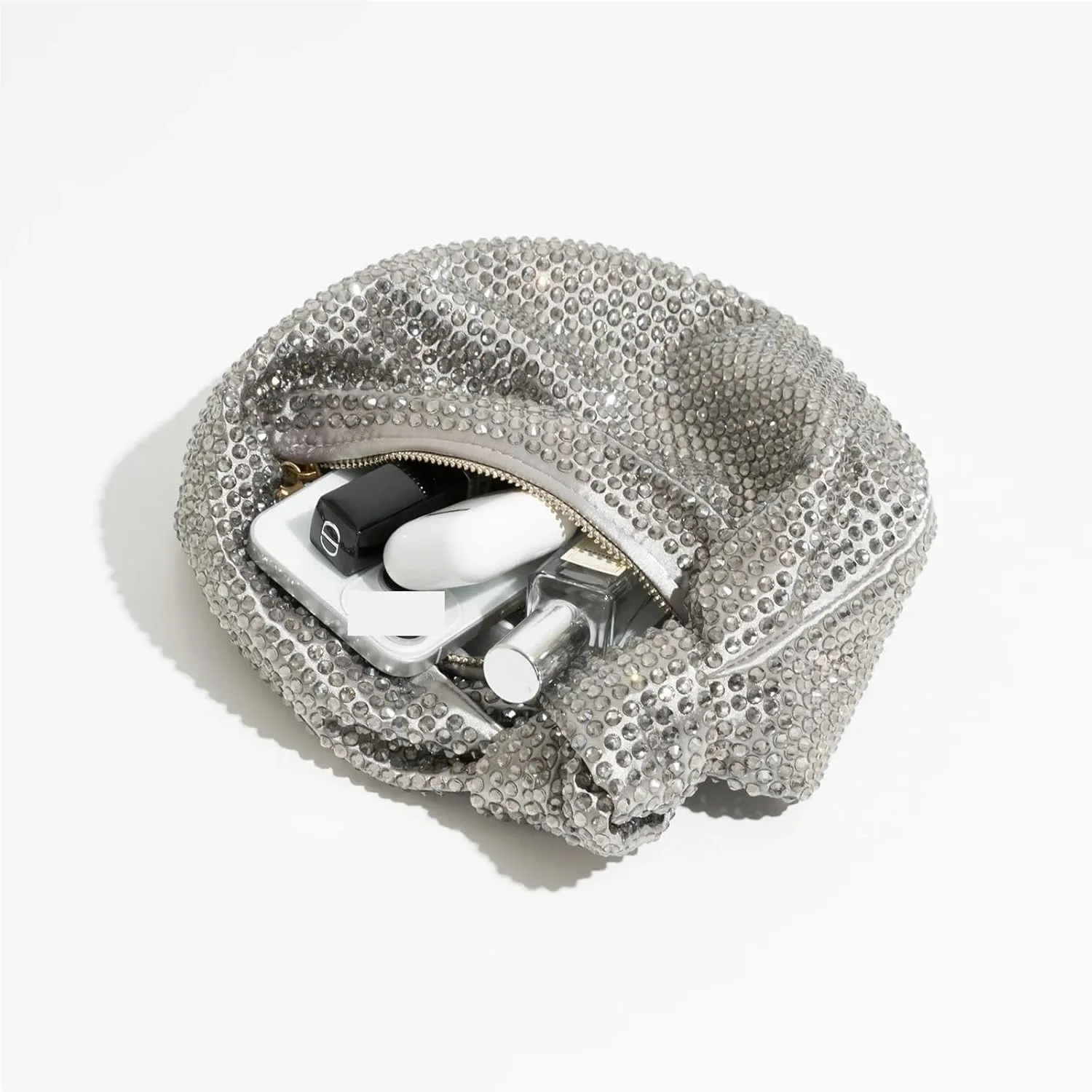 Rhinestone Bags Ladies Clutch Rhinestone Evening Purse Knoted Sparkling Crystal Diamond Wedding Handbag Glitter Party Bag(D)