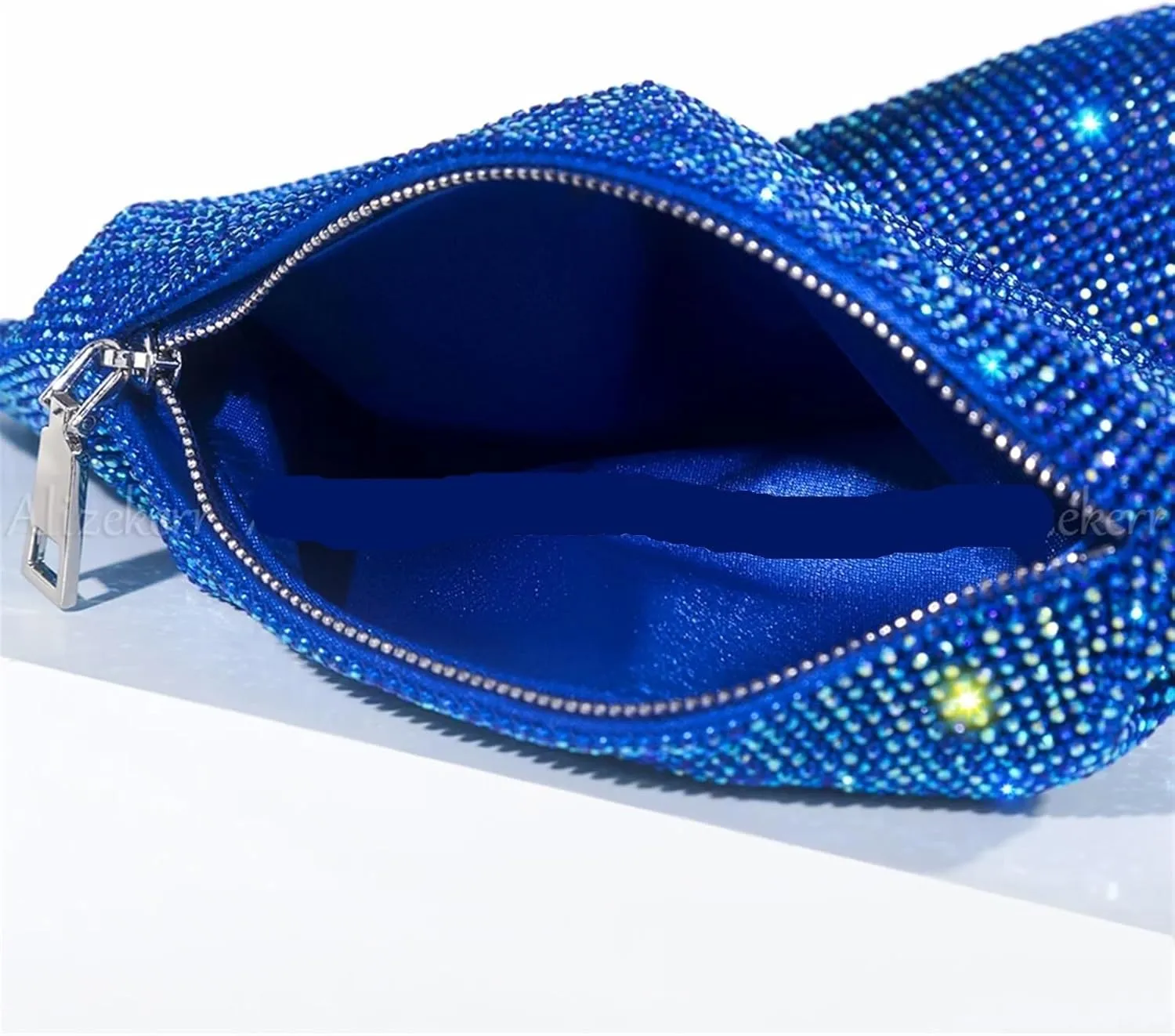 Rhinestone Bags Metal Handle Evening Bag Handmade Gorgeous Diamante Clutch and Handbag Wedding Party(Silver)