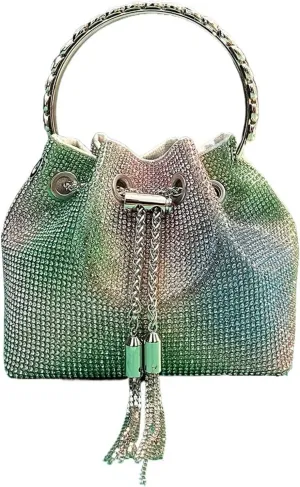 Rhinestone Bags Rhinestones Evening Clutch Women Bag Purses Bucket Ladies Handbag Diamonds Shoulder Shiny Crystal(Multi)