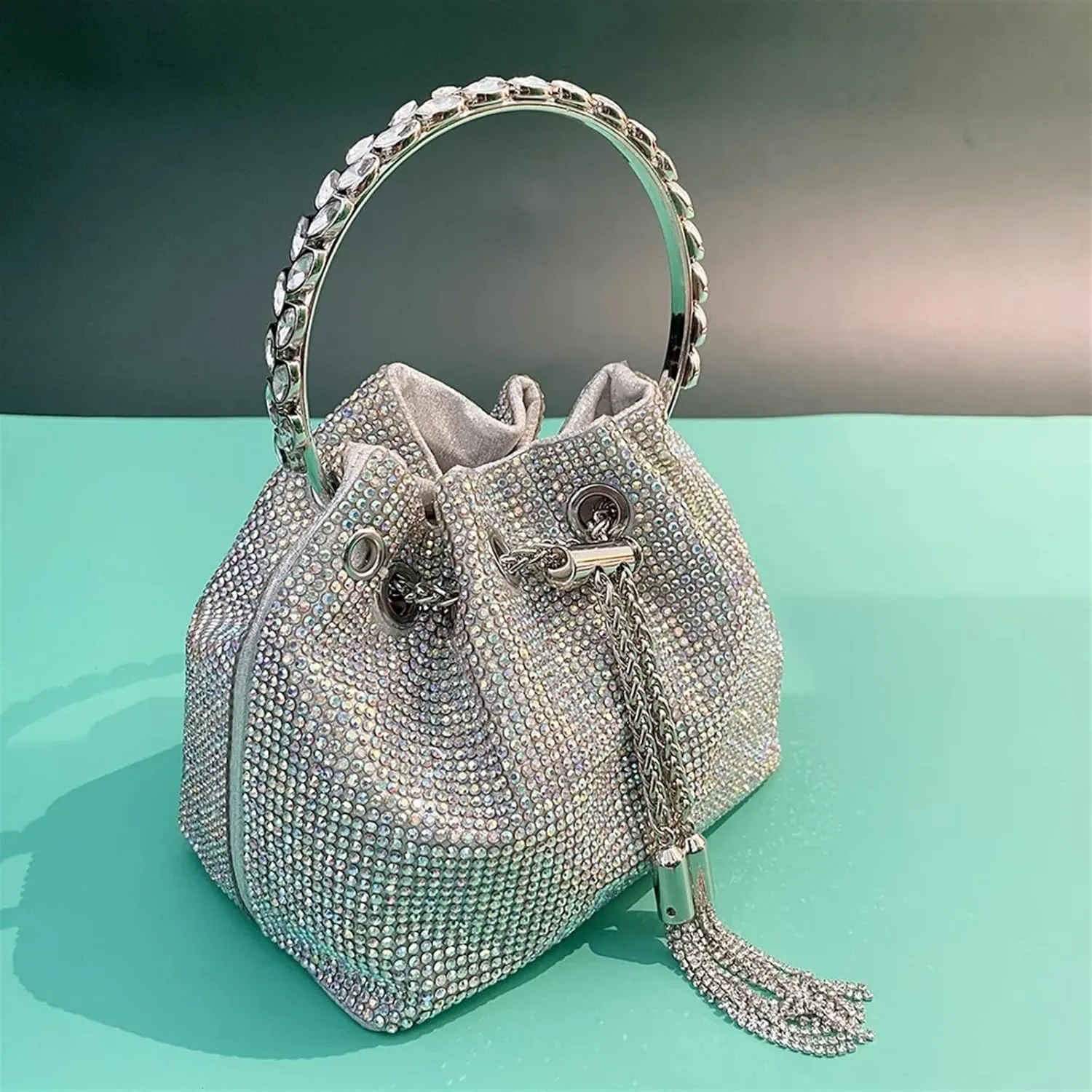 Rhinestone Bags Rhinestones Evening Clutch Women Bag Purses Bucket Ladies Handbag Diamonds Shoulder Shiny Crystal(Multi)