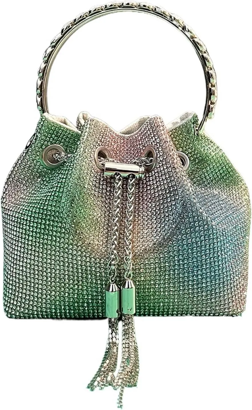 Rhinestone Bags Rhinestones Evening Clutch Women Bag Purses Bucket Ladies Handbag Diamonds Shoulder Shiny Crystal(Multi)