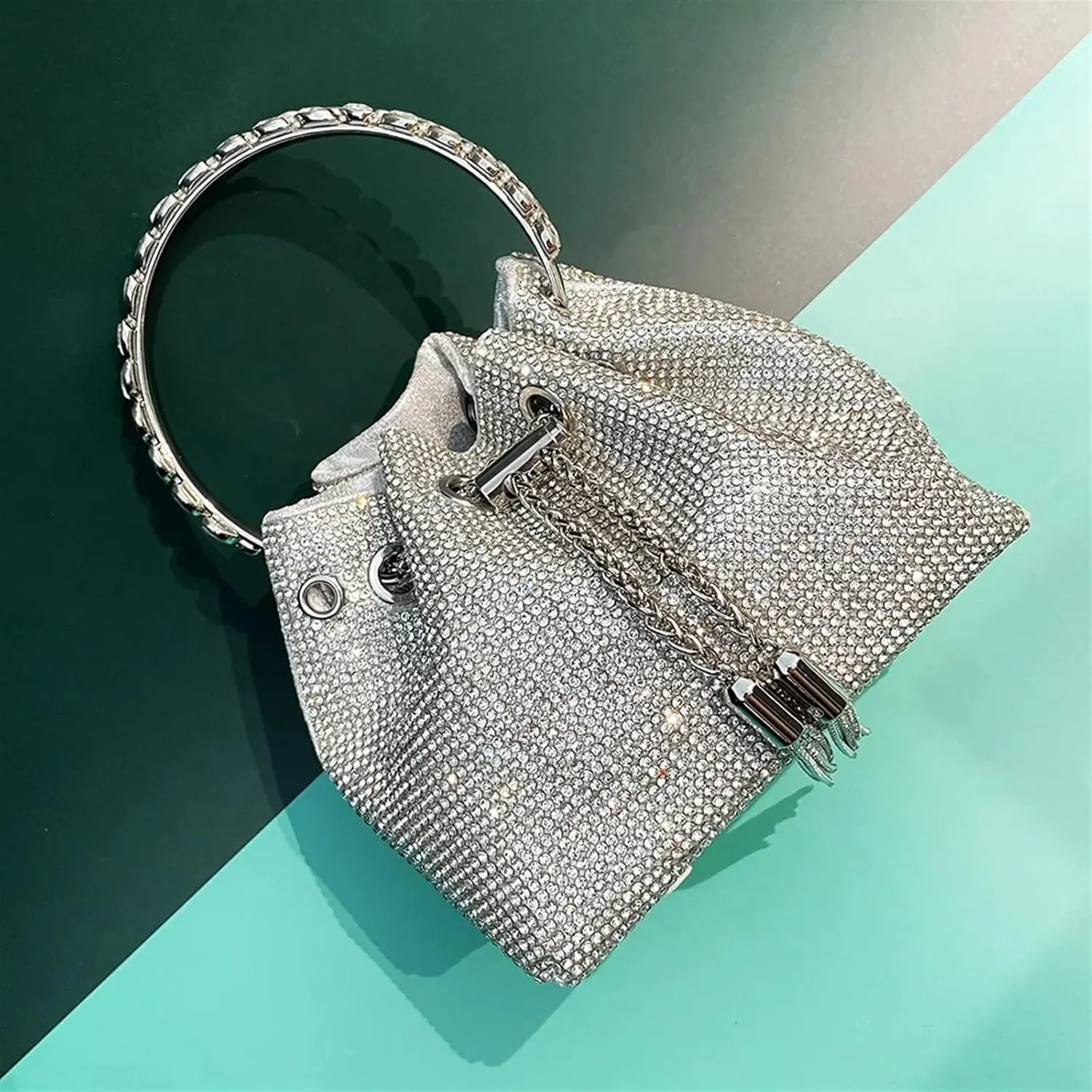 Rhinestone Bags Rhinestones Evening Clutch Women Bag Purses Bucket Ladies Handbag Diamonds Shoulder Shiny Crystal(Multi)