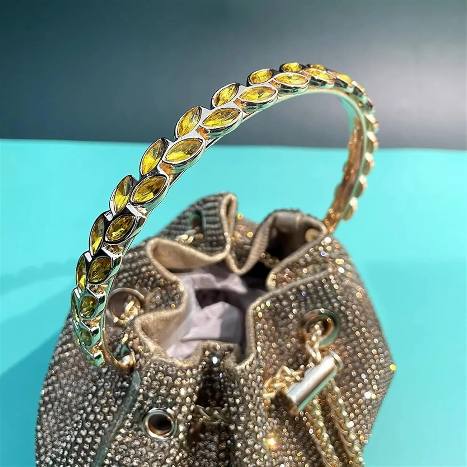 Rhinestone Bags Rhinestones Evening Clutch Women Bag Purses Bucket Ladies Handbag Diamonds Shoulder Shiny Crystal(Multi)