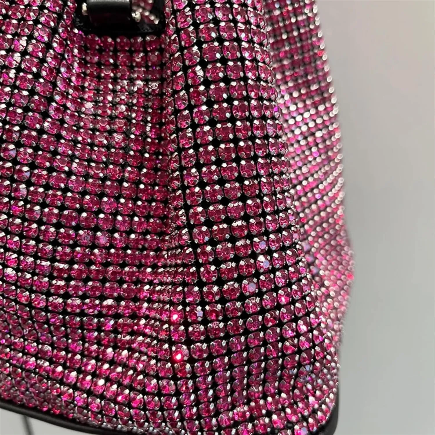 Rhinestone Bags Shiny Crystal Clutch Purse Bucket Shoulder Bag Rhinestone Handmade Purses and Handbags Luxury Designer Evening Clutch Bag Purse(Rose)