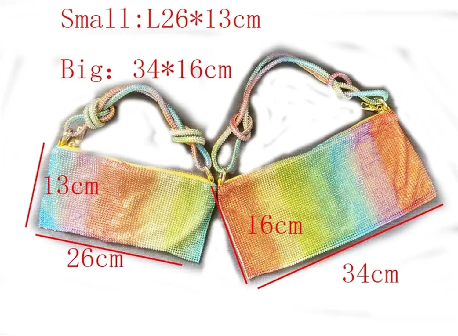 Rhinestone Bags Shoulder Bag Handle Shining Rhinestones Evening Clutch Bag Purse Crystal Purses and Handbag(Silver Big)