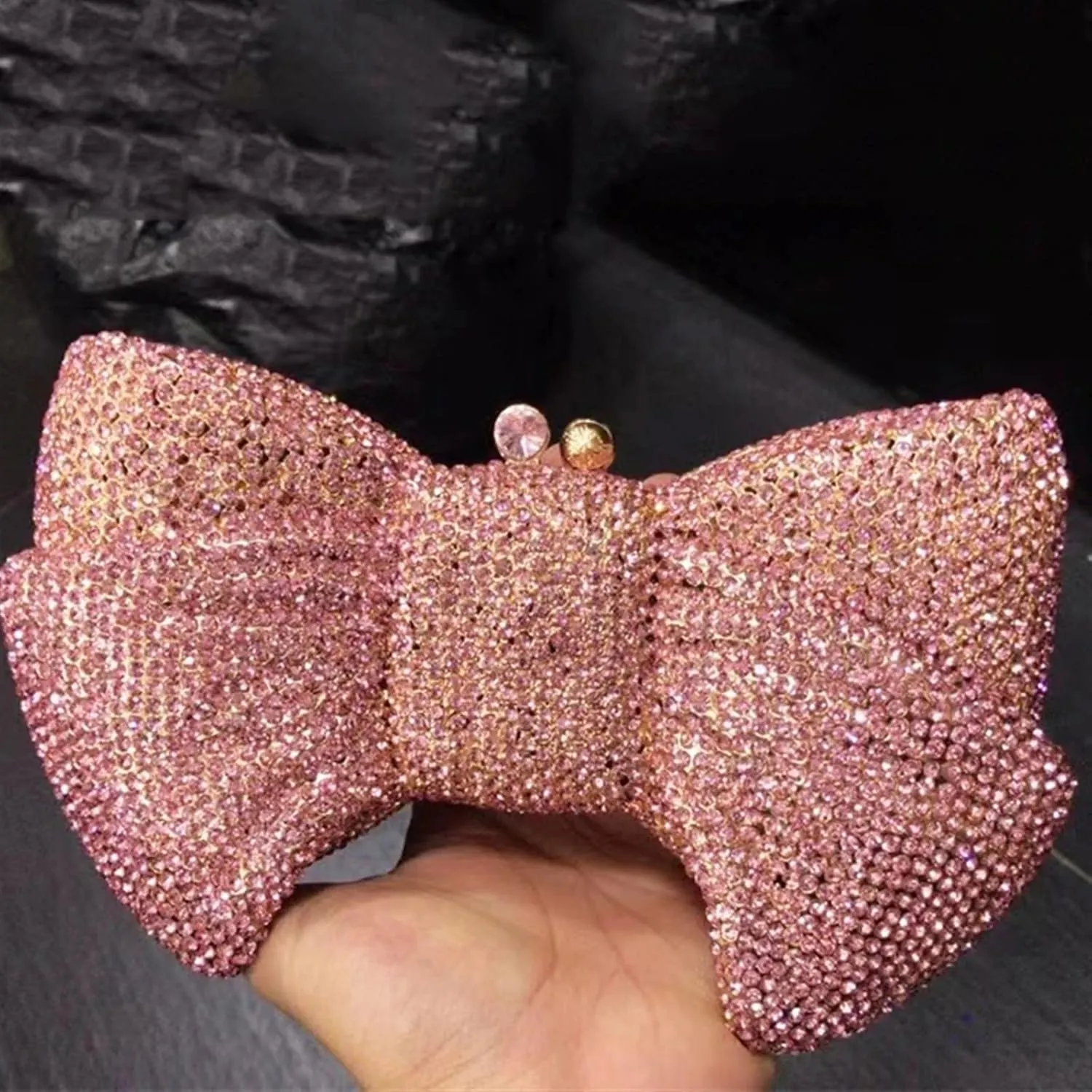 Rhinestone Bags Women's Crystal Evening Clutch Bow-Shaped Rhinestone Lady Party Wedding Purse Prom Bridal Clutches Diamond Bags(Green)