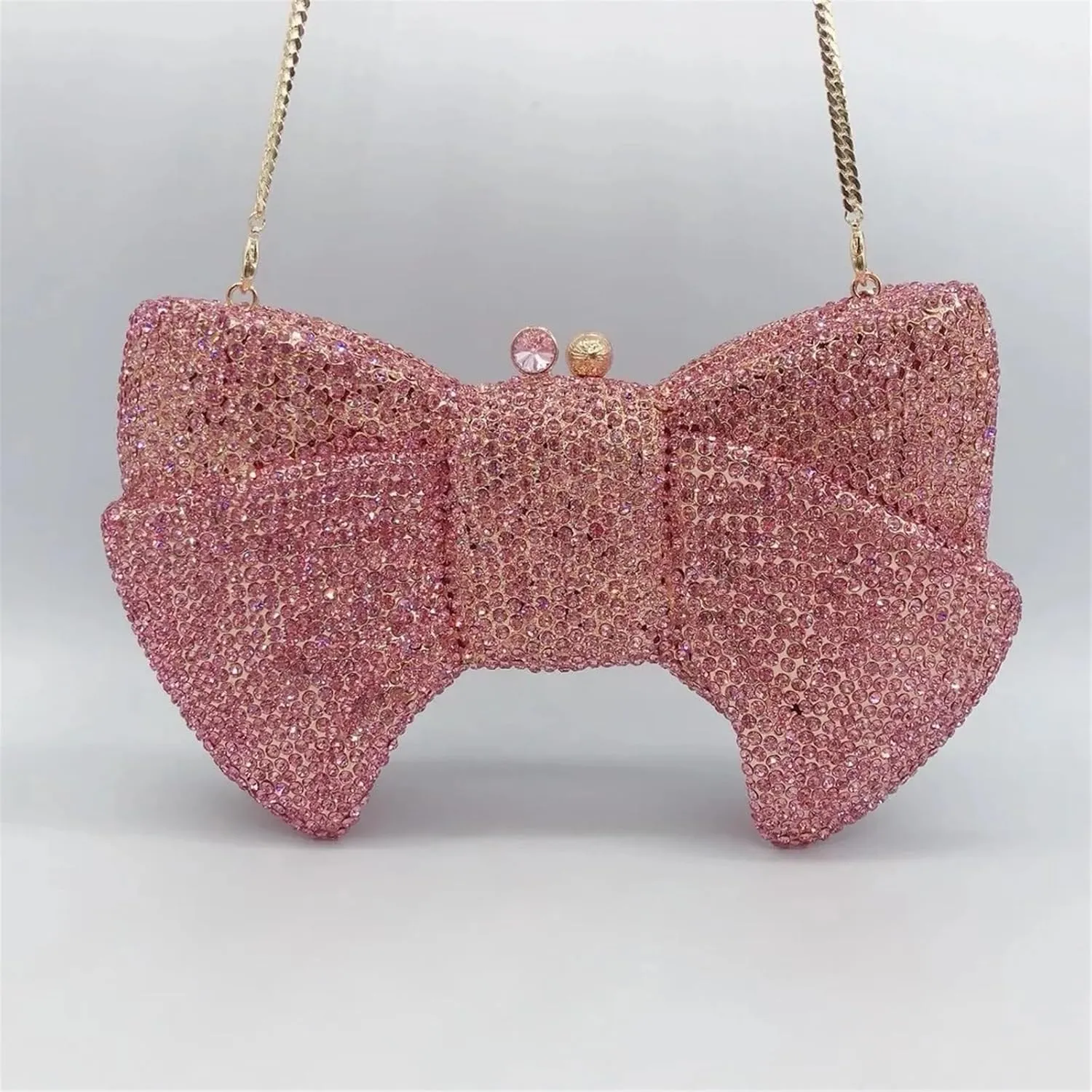 Rhinestone Bags Women's Crystal Evening Clutch Bow-Shaped Rhinestone Lady Party Wedding Purse Prom Bridal Clutches Diamond Bags(Green)