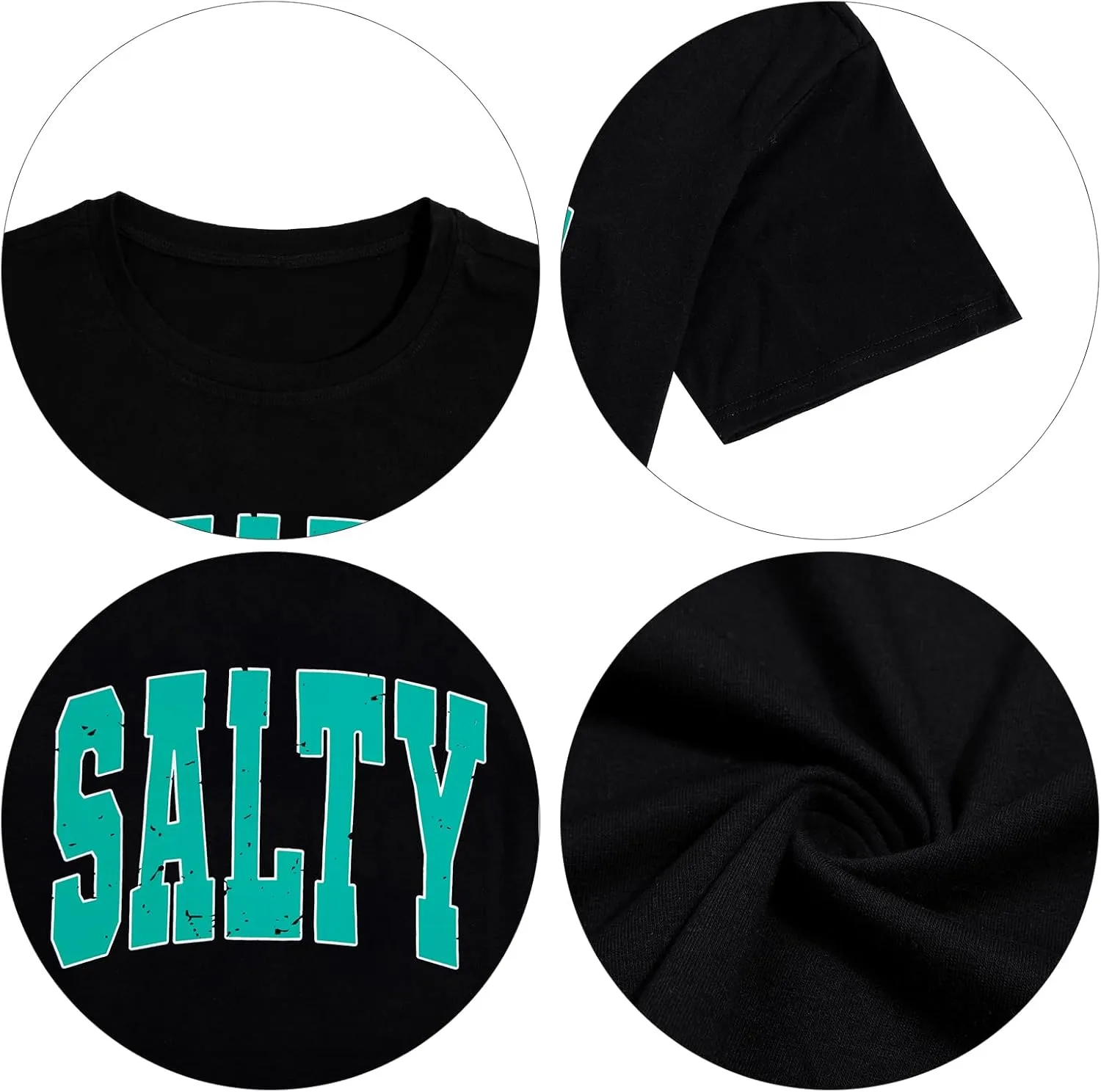 Salty Beach Oversized Graphic Tees: Womens Summer Beach Tshirts Hawaii Shirt Casual Short Sleeve Tops