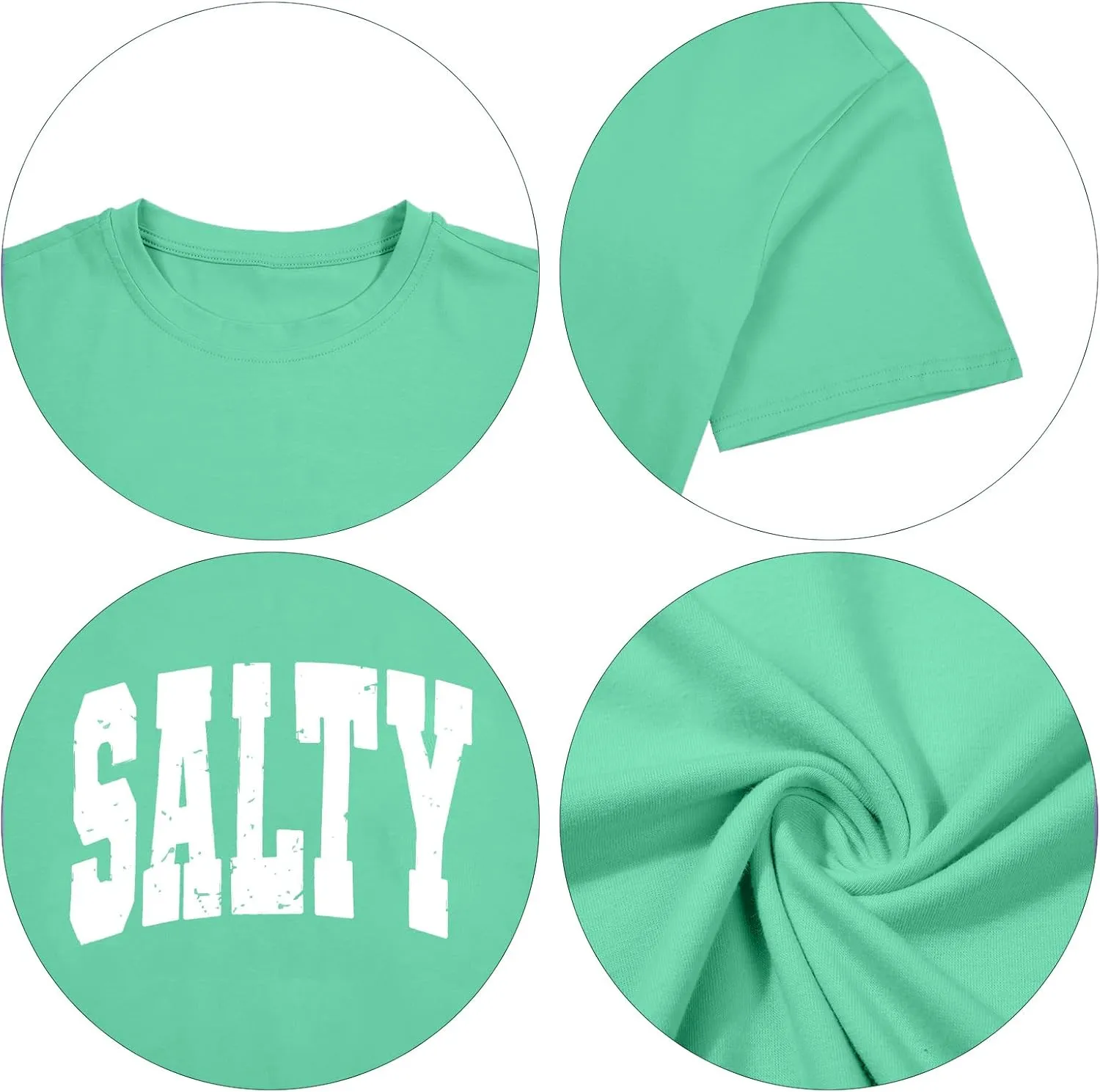 Salty Beach Oversized Graphic Tees: Womens Summer Beach Tshirts Hawaii Shirt Casual Short Sleeve Tops