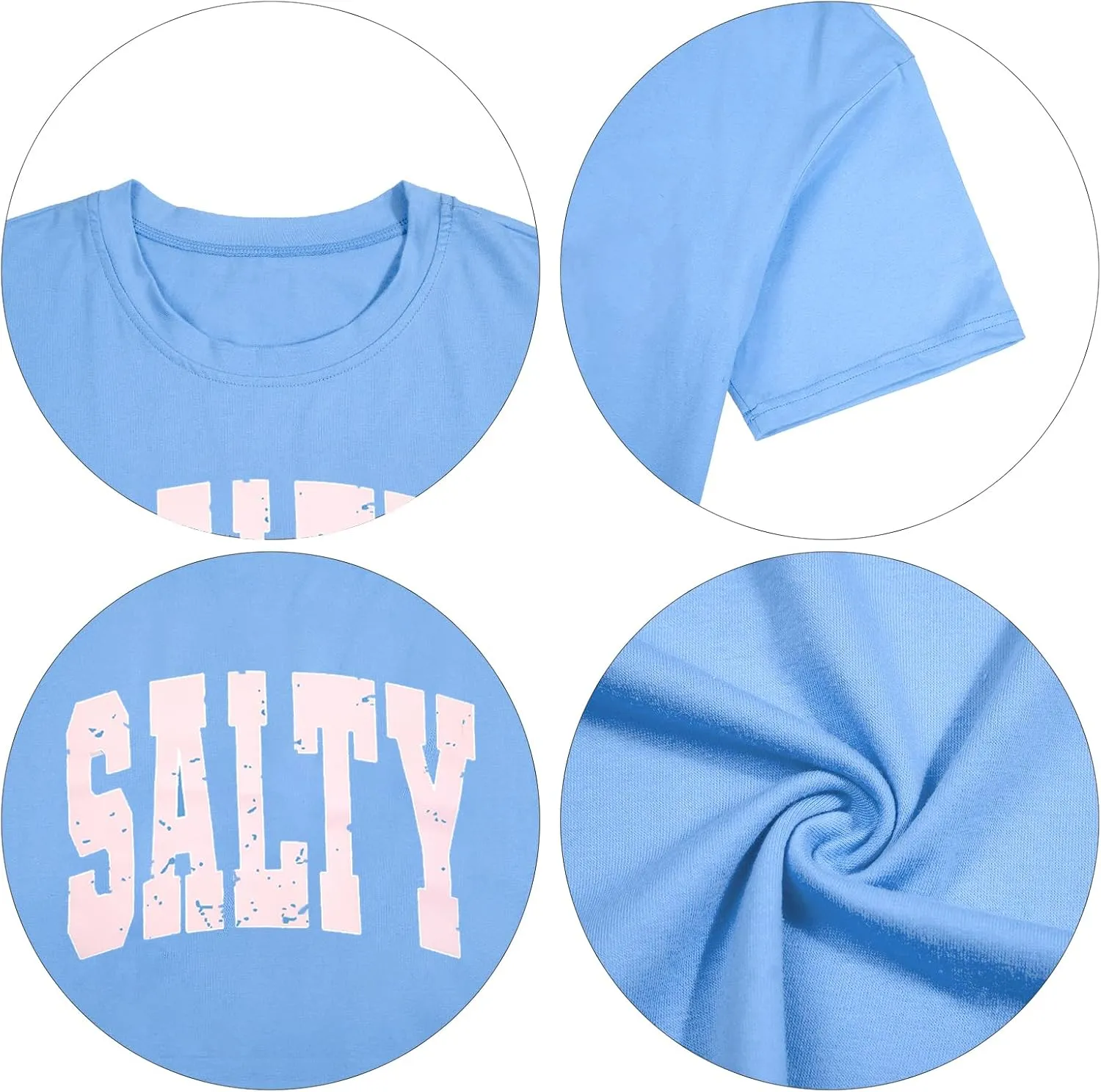 Salty Beach Oversized Graphic Tees: Womens Summer Beach Tshirts Hawaii Shirt Casual Short Sleeve Tops