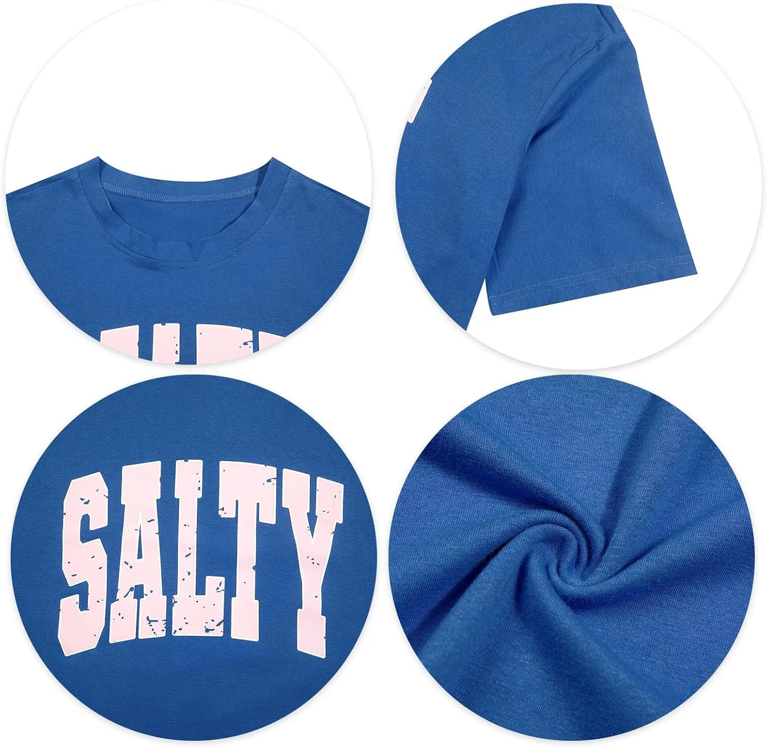 Salty Beach Oversized Graphic Tees: Womens Summer Beach Tshirts Hawaii Shirt Casual Short Sleeve Tops