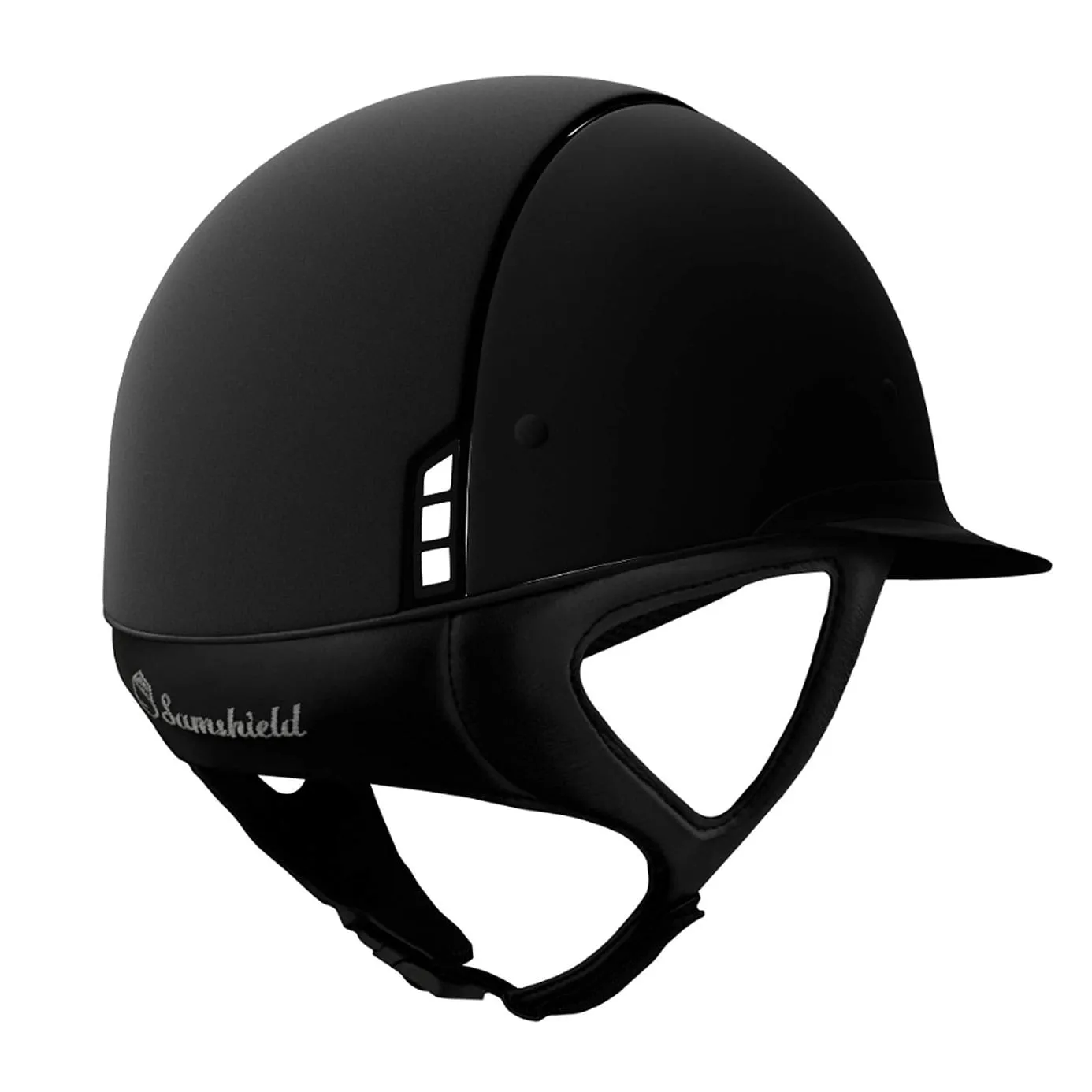 Samshield V1 Black Miss Shield Hat with 5 Jet Crystals and Matt Blazon