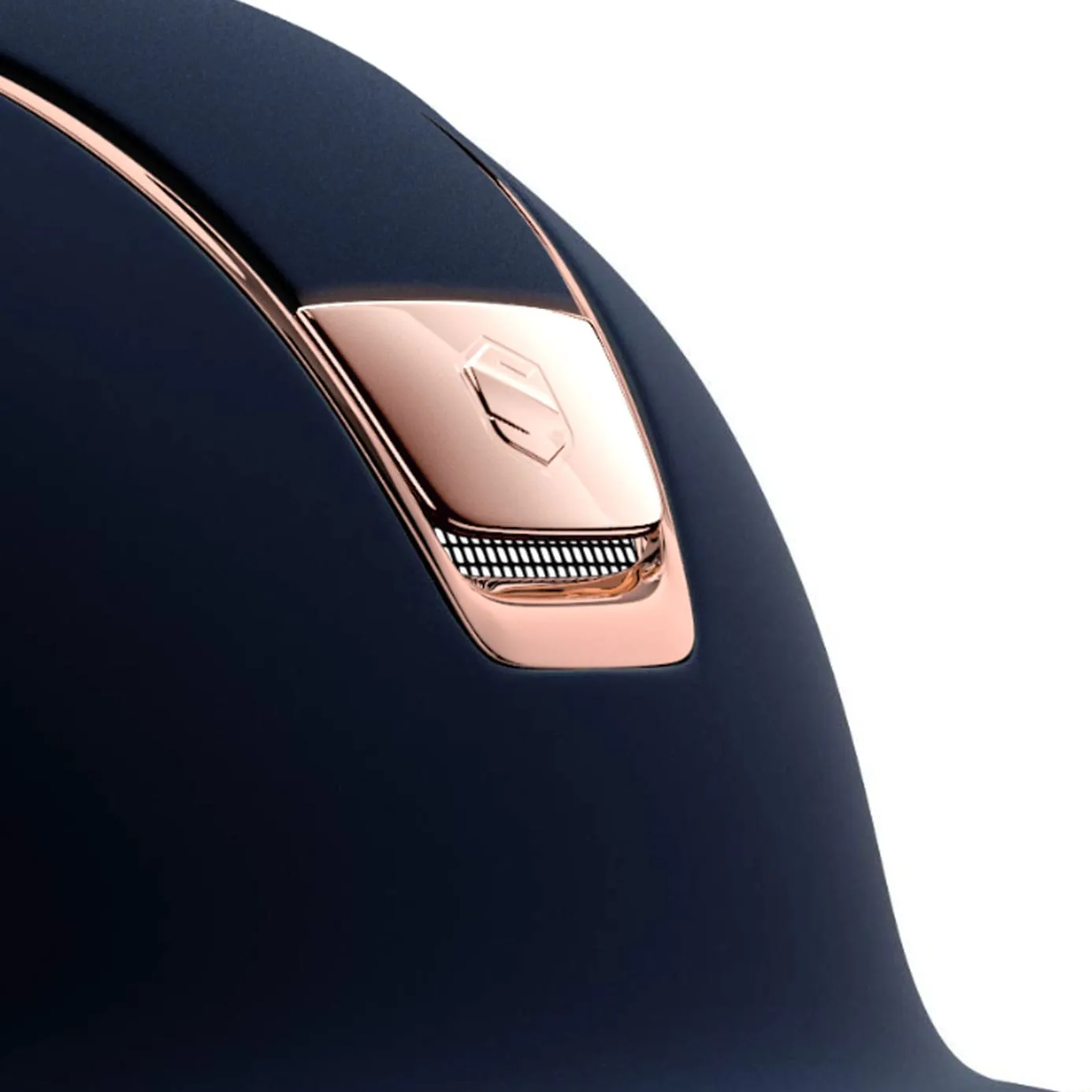 Samshield V1 Navy Shadowmatt Riding Hat with Rose Gold Trim