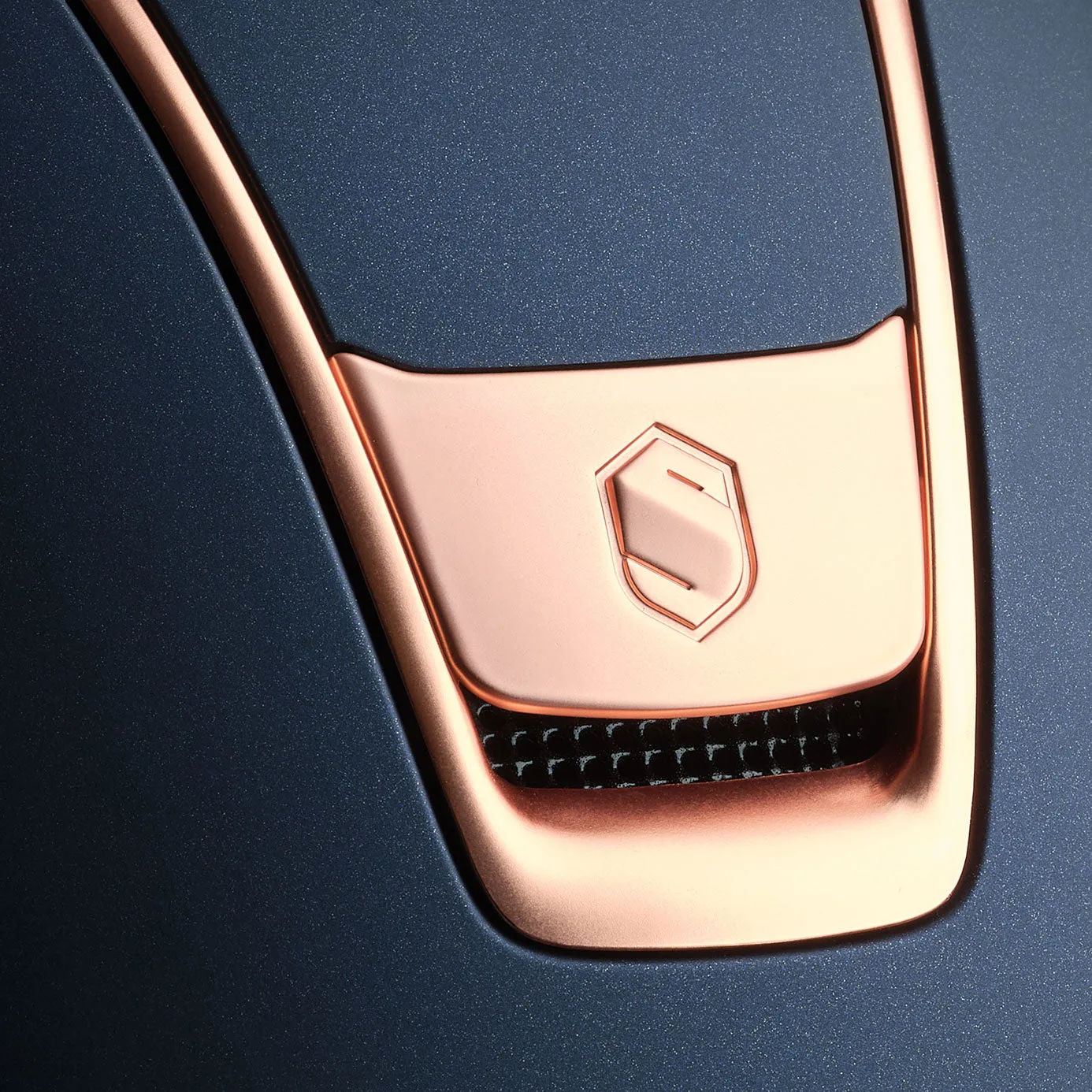 Samshield V2 Miss Shield Navy Shadowmatt with Rose Gold Trim and Blazon