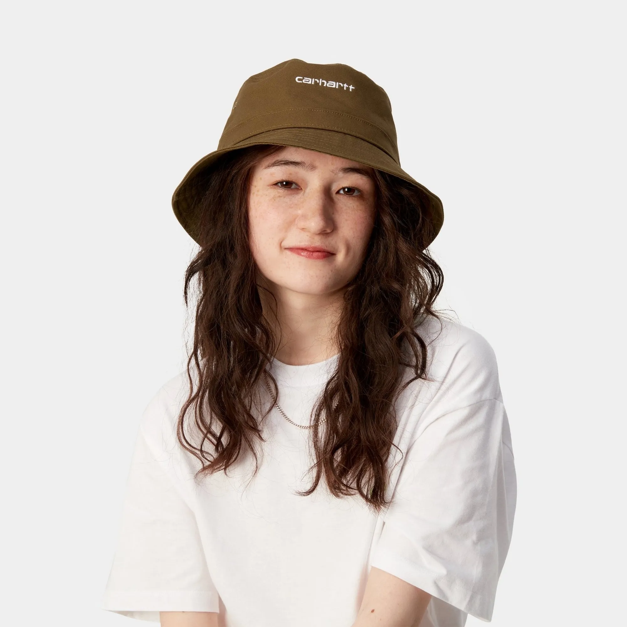 Script Bucket Hat | Lumber / White