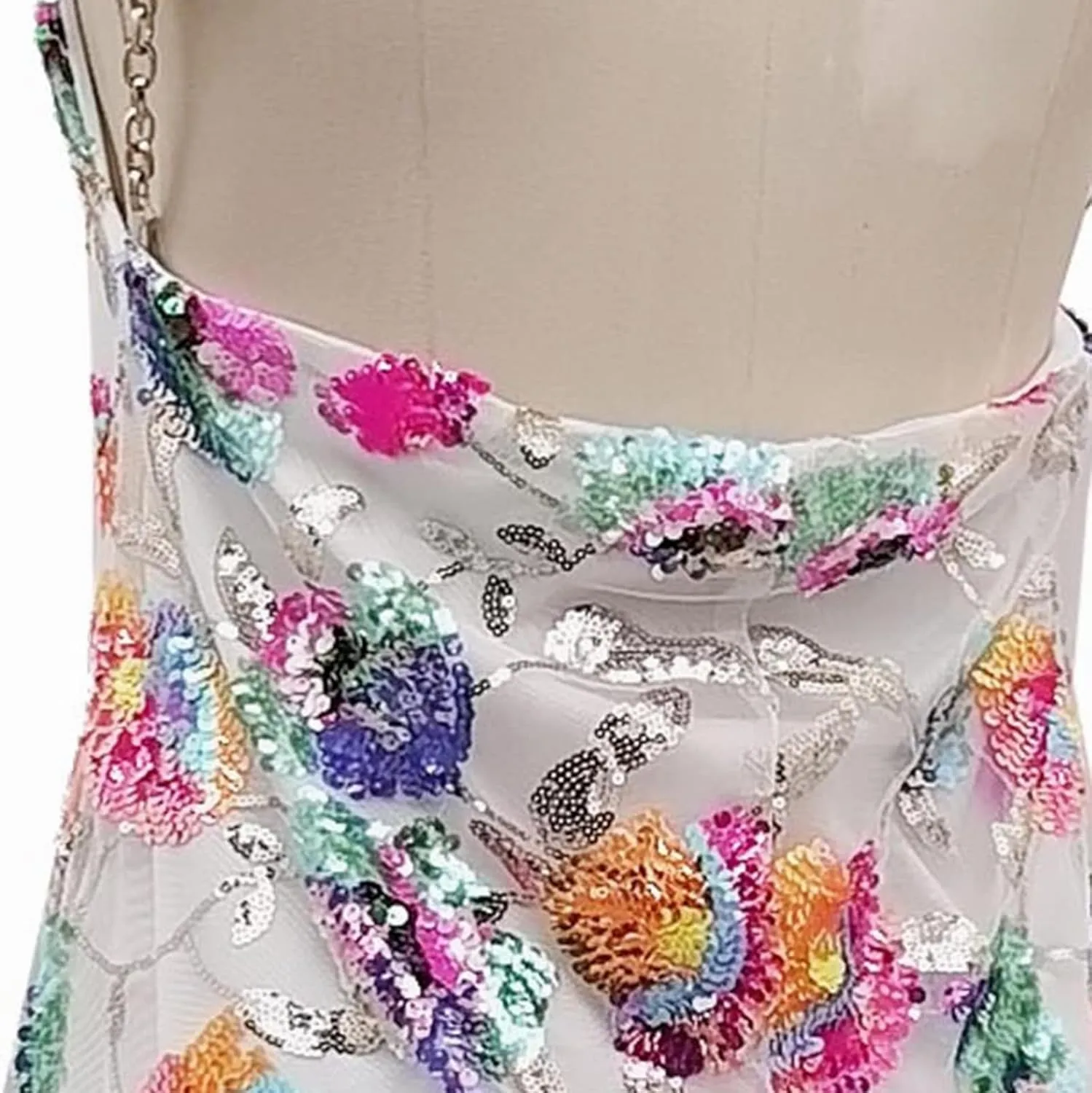 Sequin Dress for Women Sparkly Sexy Spaghetti Strap Backless Deep V Neck Low Cut Mini Dresses for Party Cocktail Club