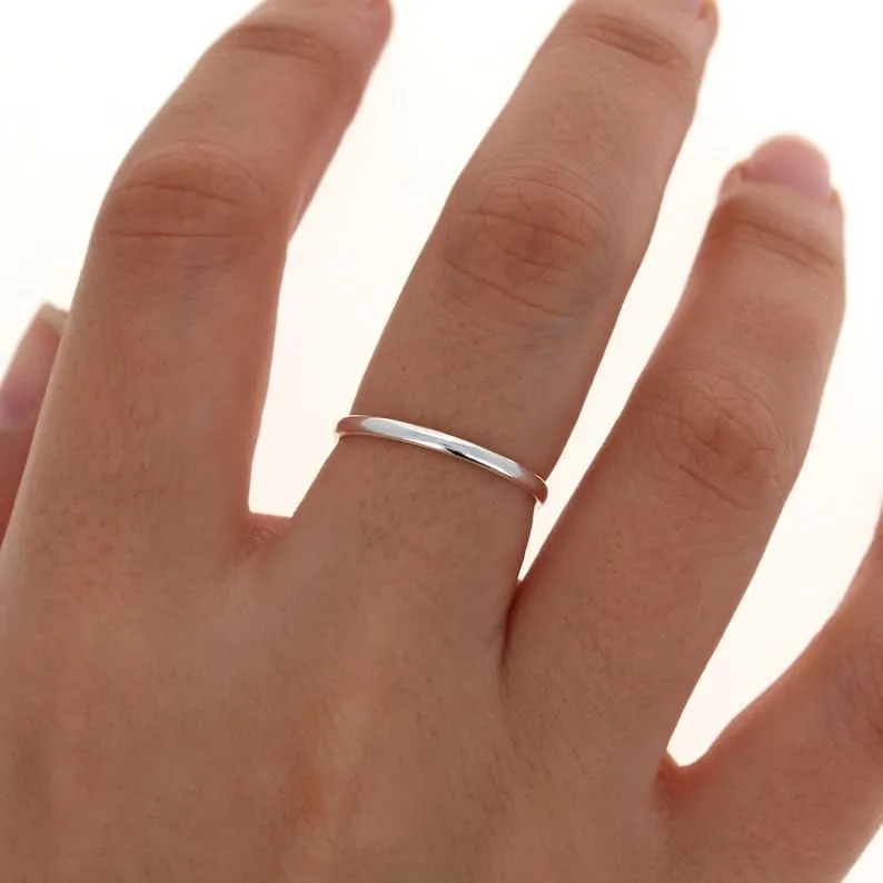 Set of 6 Smooth Stacking Rings  925 Sterling Silver Thin Bands | 1mm Dainty Stackable Midi Rings for Women