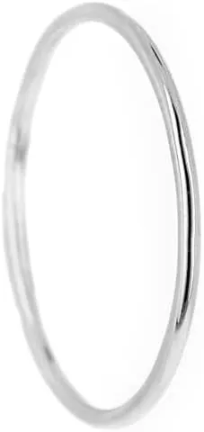 Set of 6 Smooth Stacking Rings  925 Sterling Silver Thin Bands | 1mm Dainty Stackable Midi Rings for Women