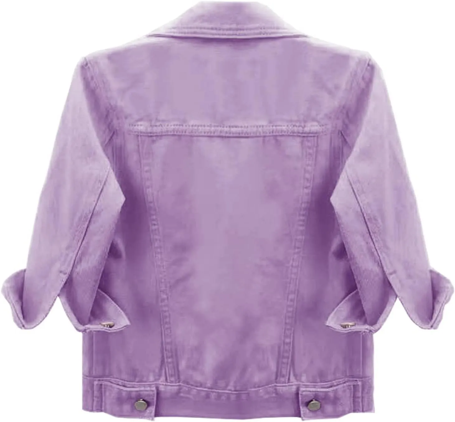 Short Sleeve Denim Jacket for Women Cropped Jean Jacket 3/4 Sleeve Short Jackets Button Down Crop Trucker Jean Coats