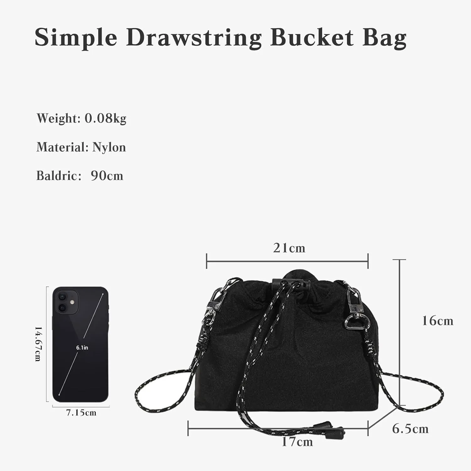 Shoulder Casual Satchel Fashion Messenger Top Handle Crossbody for Women Nylon Bucket Waterproof Tote Handbag