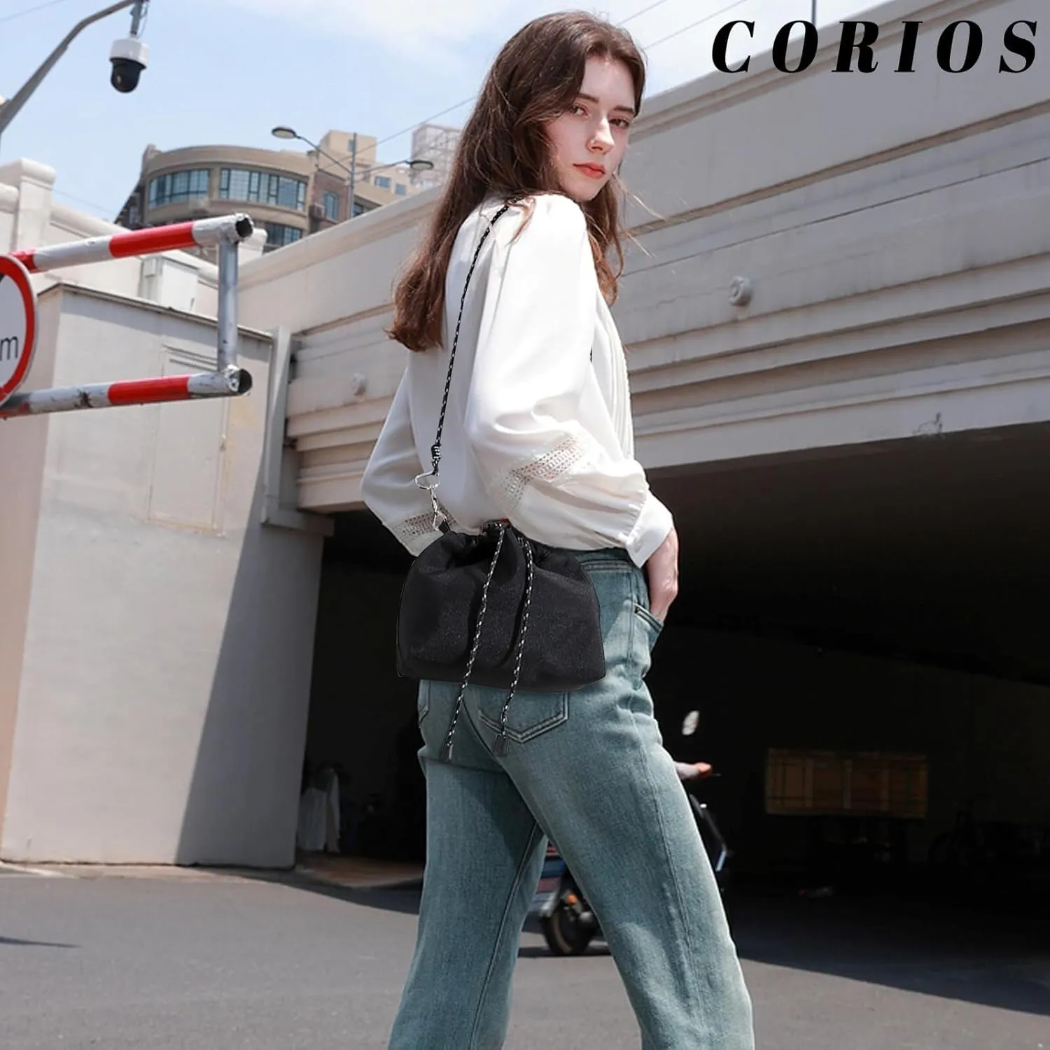 Shoulder Casual Satchel Fashion Messenger Top Handle Crossbody for Women Nylon Bucket Waterproof Tote Handbag