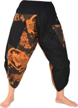 Siamrose Samurai Yoga Harem Pants Men Women Lounge Trousers, One Size, Elastic Waist